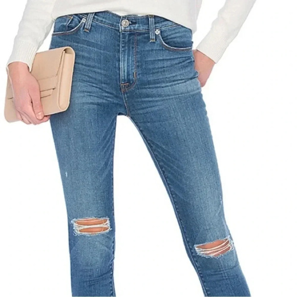 Hudson Barbara High Waist Skinny Jean Size 27 Distressed Ankle GUC! 0012‎ - Picture 1 of 13